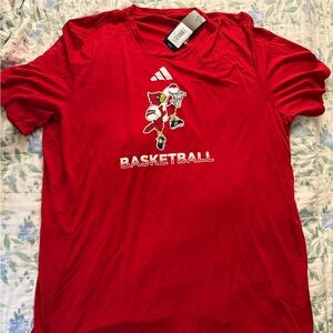 Adidas Louisville Cardinals Red Basketball Graphic T-Shirt